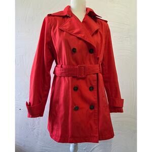 Calvin Klein Red Trench Coat Woman's Size PM